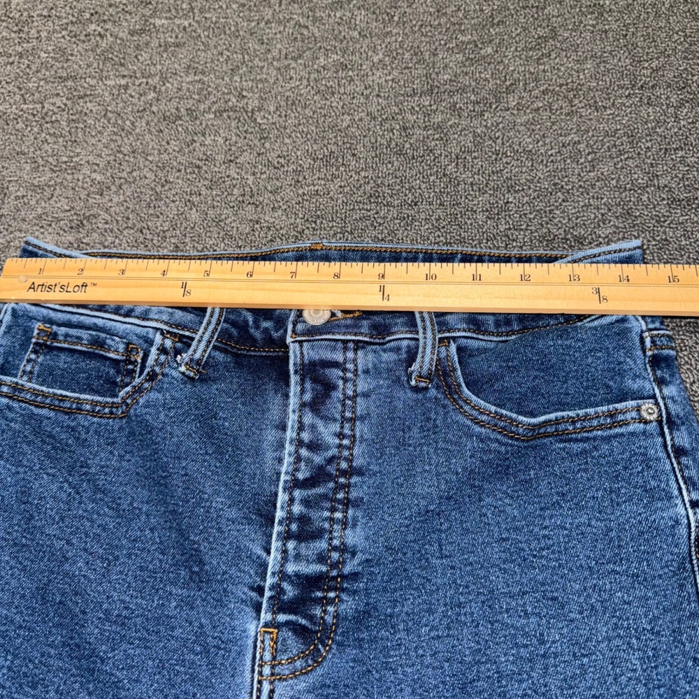 Old Navy Extra High-Rise Kicker Boot-Cut Jeans Blue Button Fly Sz 8 Casual Wear - Picture 7 of 11